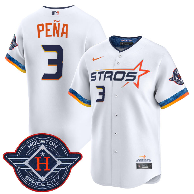 Men Houston Astros #3 Pena white 2025 City Connect Vapor Limited Stitched Jersey